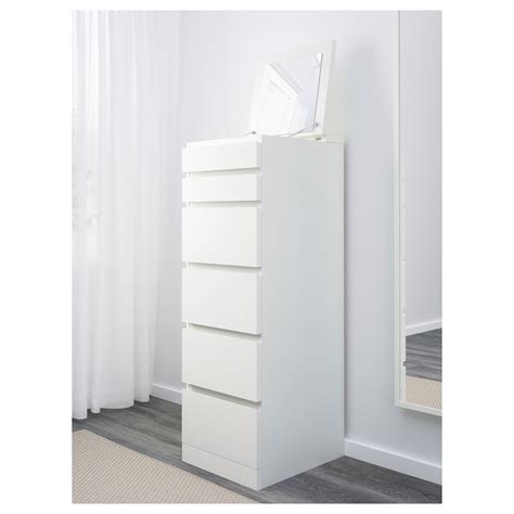 malm 6 drawer chest with mirror